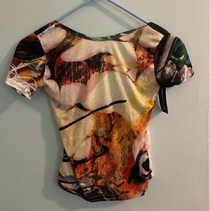 Pretty Little Thing Cropped Multi Colored Shirt (New with Tags)